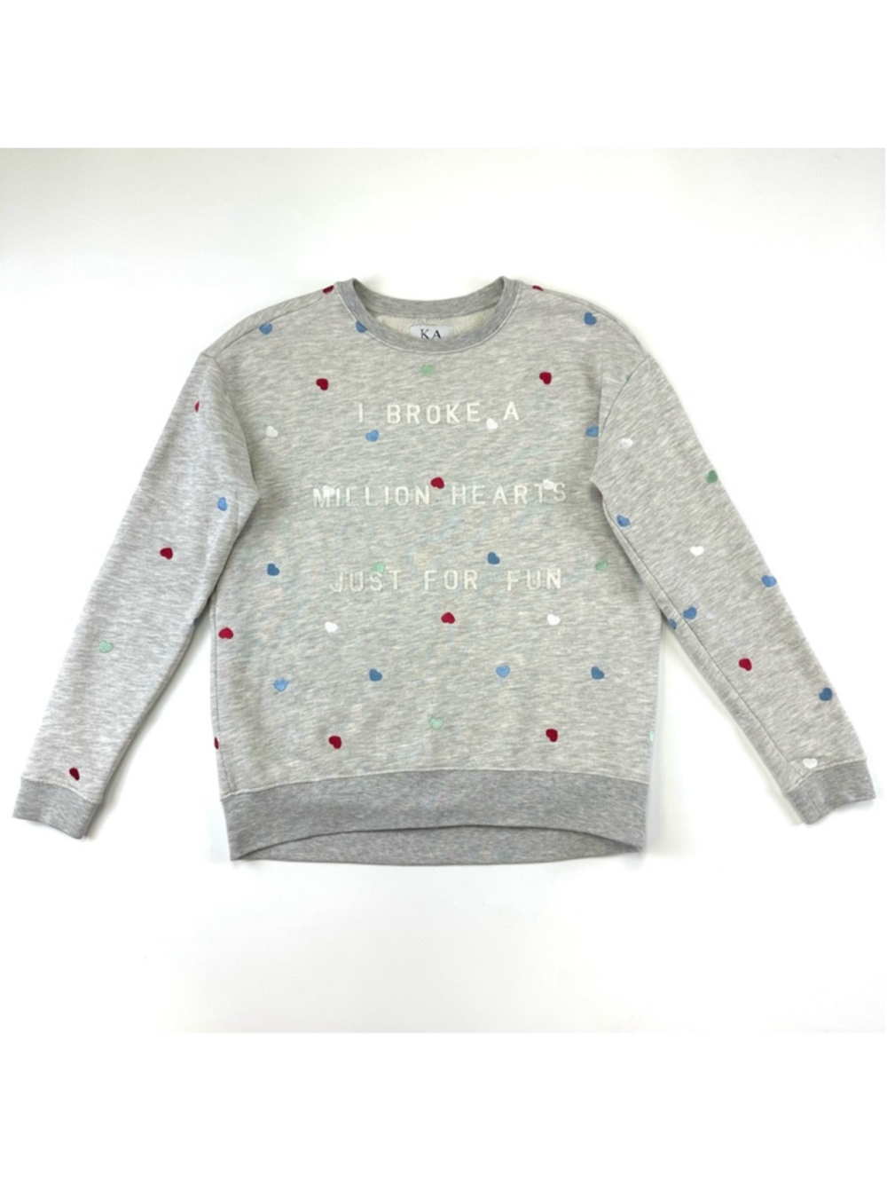 Zoe Karssen heart sweatshirt Womens XS French Terry embroidered Graphic Summer